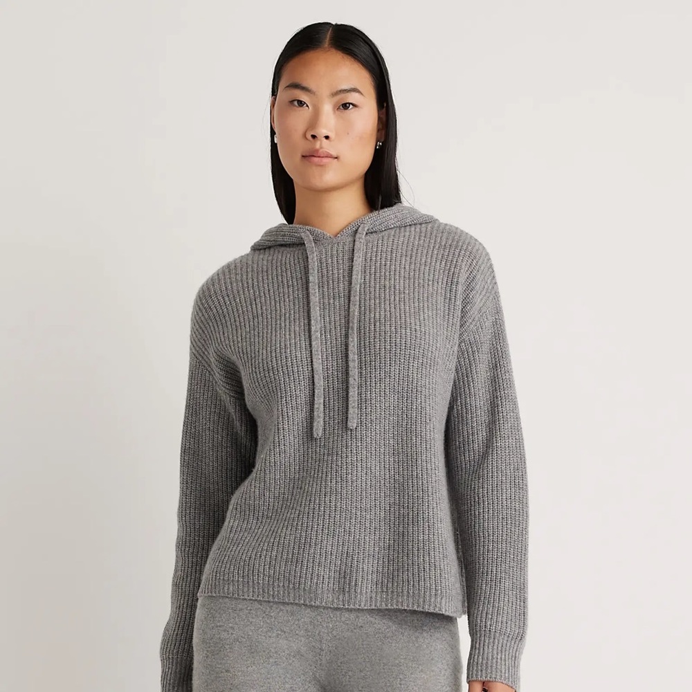 Quince Mongolian Cashmere Fisherman Pullover Hoodie